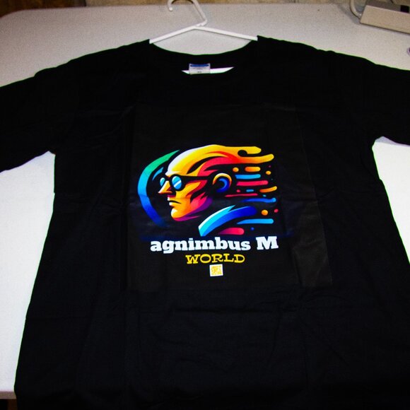 AGNIMBUS Unisex T-Shirt Black logo Graphic tee - Picture 1 of 1